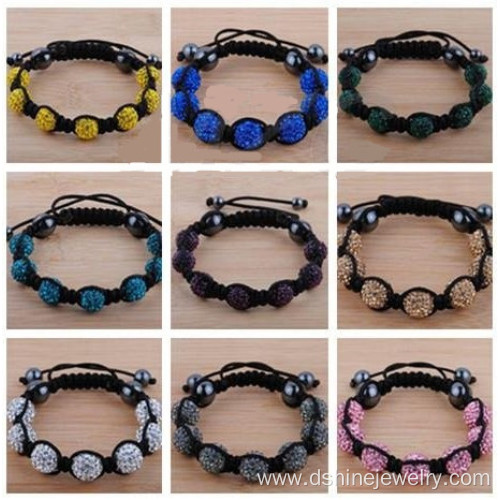 Colorful Shamballa Beads Wholesale Bracelet Weaved Design